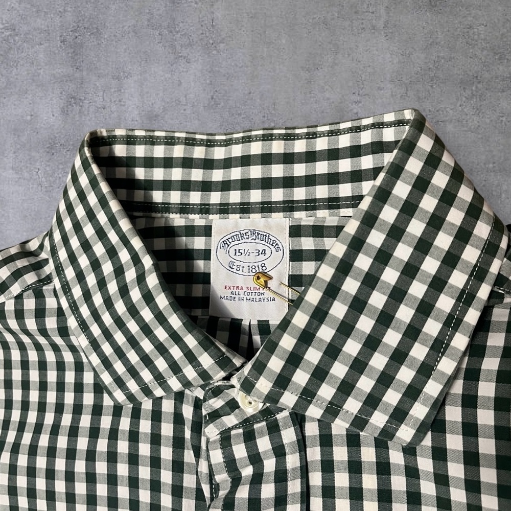 Green Gingham Button Up - image 2